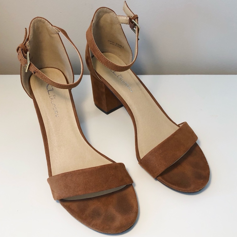 Brown Suede Block Heels